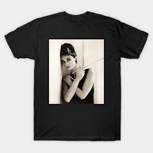 Audrey Hepburn Cigarette Photo T-Shirt